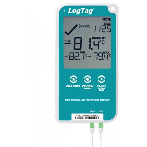 LogTag® UTREL30-16 enregistreur de température avec deux sondes externes pour la contrôle de la température en environnement ultra froid.
